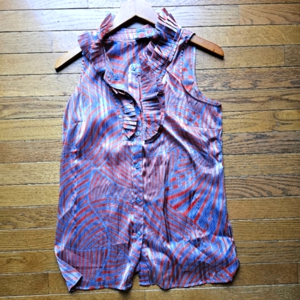 The Limited medium silver and orange blouse